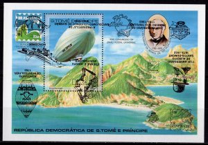 Sao Tome and Principe 1983 Mi.Bl.126 CONCORDE/ZEPPELIN INVERTED OVPT. S/S MNH