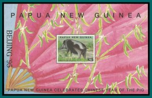 Papua New Guinea  1995 Year of the Pig, MS, MNH #883,SGMS770