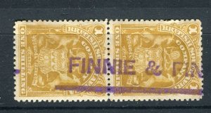 RHODESIA; 1905 early Springbok issue fine used 1s. Cancelled PAIR Finnie