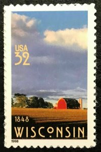 1998 Scott #3206 - 32¢ - WISCONSIN STATEHOOD - Single Mint NH