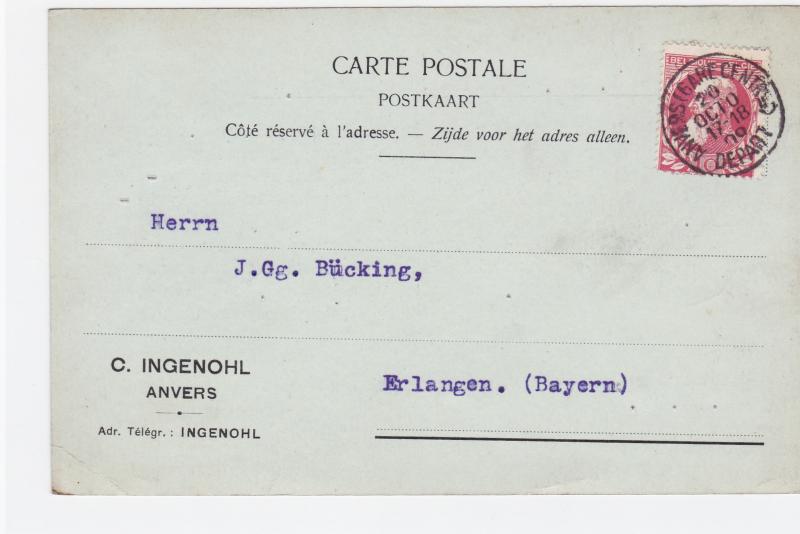 Belgium 1909  stationary  stamped post card  R20380