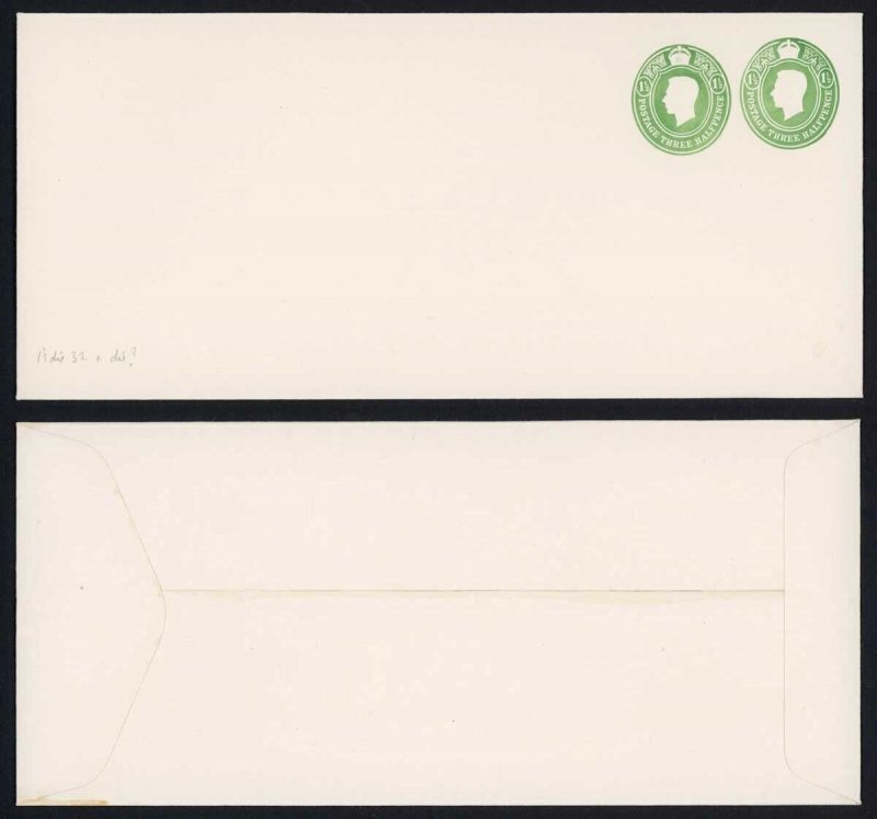 ESCP823 KGVI 1 1/2d and 1 1/2d Envelope Stamped to Order