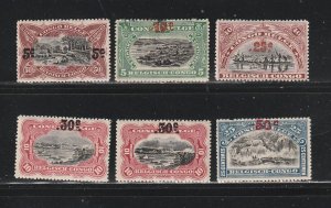 Belgian Congo 74-77, 77a-78 Set M&U Surcharges