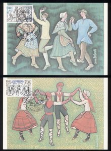 France 1981 Europa Folkdances 2x Maxicards