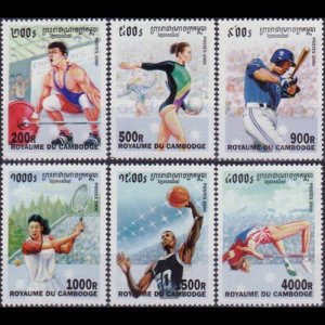 CAMBODIA 2000 - Scott# 2038-43 Sports Set of 6 NH