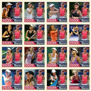 Stamps.  Sports Tennis Martina Hingis 2023 year , 16 stamps perforated