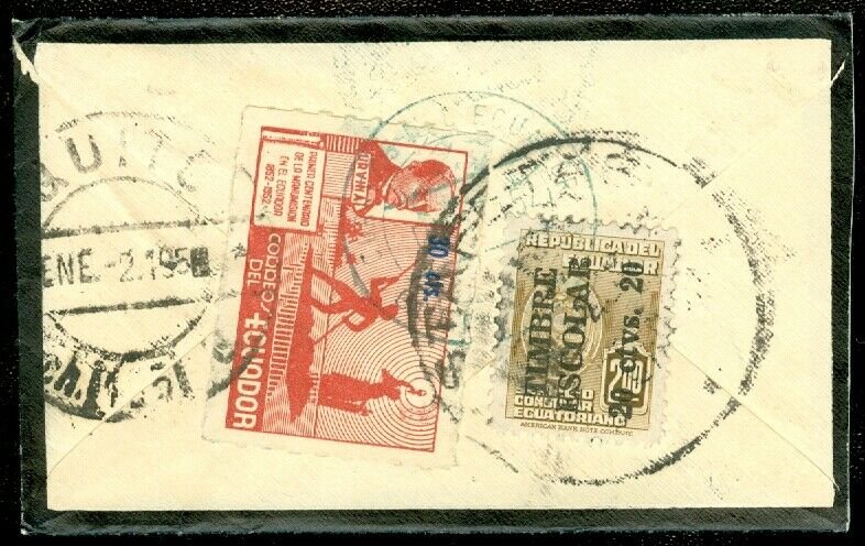 EDW1949SELL : ECUADOR Choice Air Mail Internal Mourning cover.