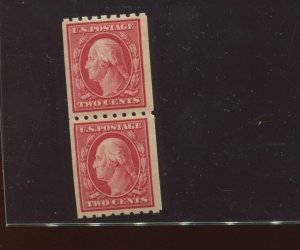 Scott 391 Washington Mint Coil Pair  of 2 Stamps NH (Stock 391-A9)