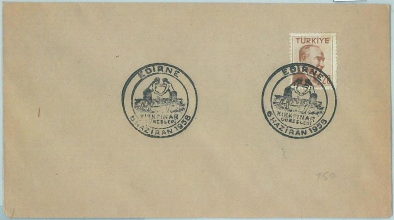 67696 - TURKEY  - POSTAL HISTORY -  Special postmark on COVER 1958 Wrestling