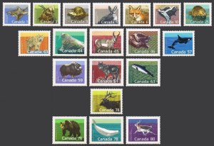 Canada 1155-1161,1170-1180,1172A,MNH. Definitive 1987,Fauna.Wild mammals.Whales.