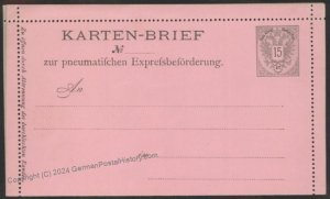 Austria Rohrpost RK2 Pneumatic Mail Postal Stationery Cardletter UNUSED 107859