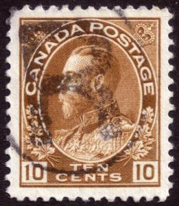 Canada 1925 10c Bistre-Brown SG254 Used