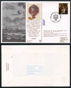 AC8c 200th (Jersey) Ann of First Manned Aerial Voyage Signed by Peter Sadler