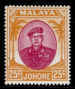 MALAYSIA - Johore GVI SG142, 25c purple & orange, NH MINT.