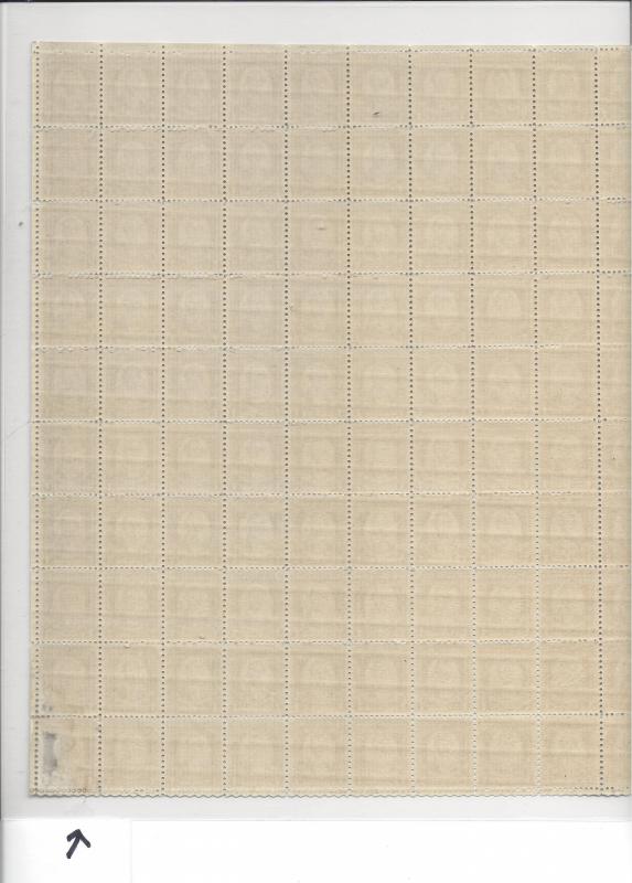 United States, 712, 7c Trumbull Full Sheet of 100, **MNH**