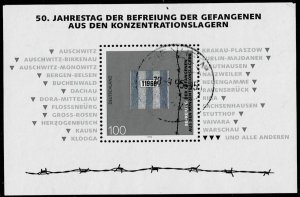 Germany 1995, Scott#1896 used, souvenir sheet, Number on Cloth and Barbed-Wire