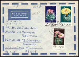 Germany DDR to Milwaukee,WI 1974 Airmail Cover
