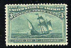 UNITED STATES SCOTT#232  4C COLUMBIAN MINT NEVER HINGED