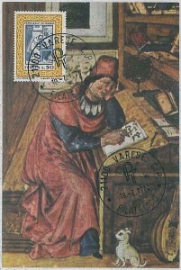 37275 - ITALY - MAXIMUM CARD: LITERATURE: Petrarch - DOG - 1974-