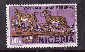 Nigeria-Sc#297- id5-used 10k Leopards-Animals-1973-4-