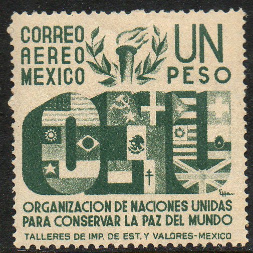 MEXICO C159, $1P Honoring the United Nations. MINT, NH. VF.