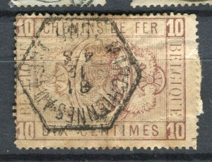 BELGIUM; 1880s early classic Railway Parcel Post issue used 10c. value