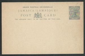 JAMAICA QV 1½d postcard fine unused........................................61023