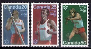 Canada 1975 Sc#664/666 MONTREAL OLYMPIC GAMES Set (3) MNH