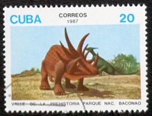 CUBA Sc# 2957 DINOSAURS prehistoric animals 20c  1987  used cto