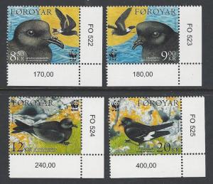 Faroe Islands 2005 Birds WWF VF MNH (458-61)