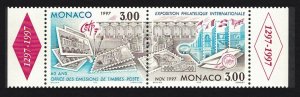 Monaco 60th Anniversary of Stamp Issuing Office Pair 1996 MNH SG#2296-2297