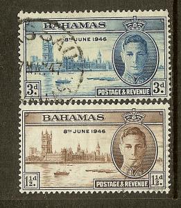 Bahamas, Scott #'s 130-131, King George VI Peace Issue, Used