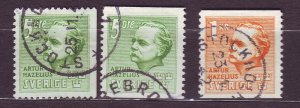 J22843 JLstamps 1941 sweden set used #323-5 hazelius