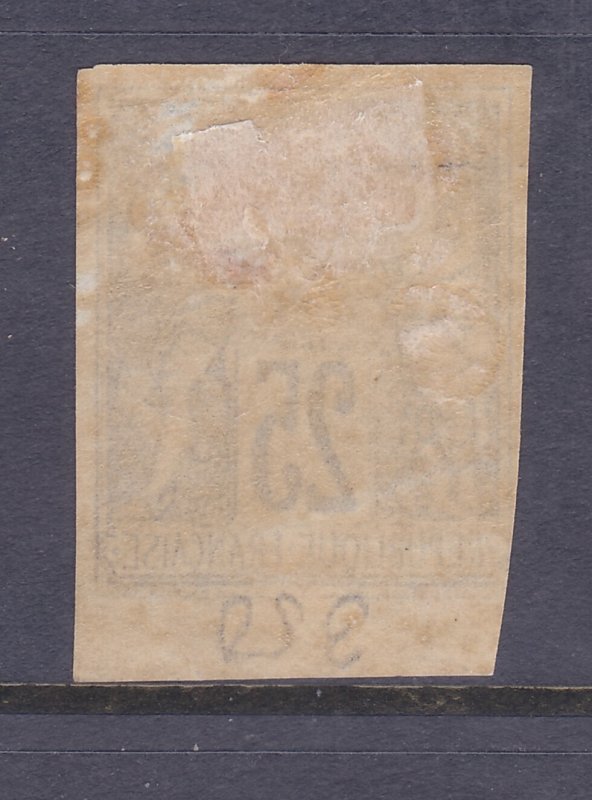 French Colonies France 35 Mint OG 1877 25c Ultra Type II IMPERF Issue