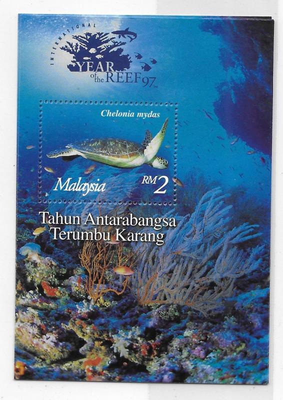 Malaysia 1997 Year of the Coral Reef Turtle 641 S/S MNH Box16