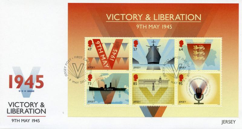 Jersey 2015 FDC Victory & Liberation 6v M/S Cover Second World War II Churchill 