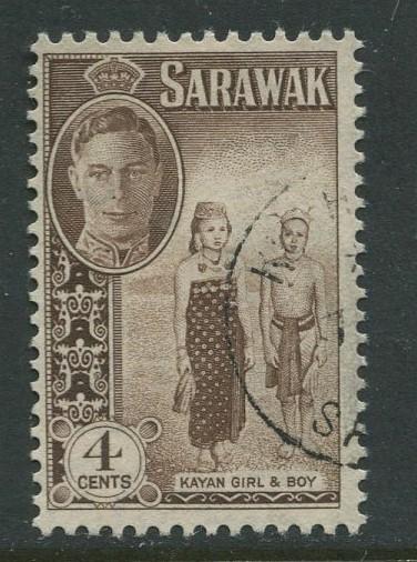 Sarawak -Scott 183 - KGVI Definitives - 1950 - VFU - Single 4c Stamp