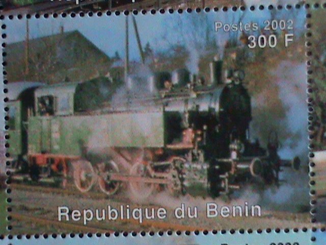 ​BENIN-STAMP-2002 CLASSIC TRAINS CTO- MNH STAMP SHEET RARE