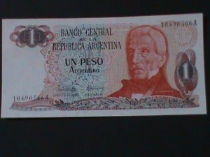 ​ARGENTINA-1973 CENTRAL BANK-$1 PESO-UN-CIRCULATED-VERY FINE-51 YEARS OLD