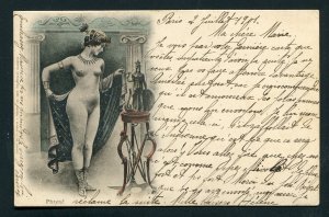 1901 Risque Postcard - Paris, France to Côte-d'Or, France