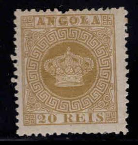 Angola Scott 3 MH* perf 12.5 Crown stamp, hinge remnant nicely centered