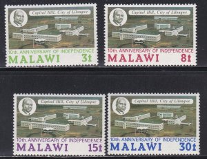 Malawi # 225-228, Independence 10th Anniverrsary, NH, 1/2 Cat
