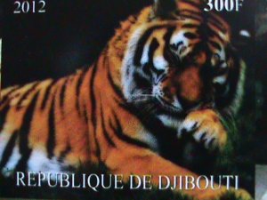 ​DJIBOUTI-2012-WORLD FAMOUS ENDANGERED ANIMALS MNH IMPERF SHEET-VERY FINE