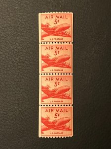 Scott C37 - DC-4 Small Plane - Coil triple Stamp - MNH - 1948 stock photo