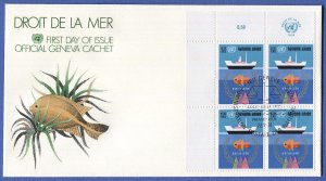 UN United Nations Geneva 1974 Sc 45 1.30fr Law of the Sea FDC VF - Fish/Ship