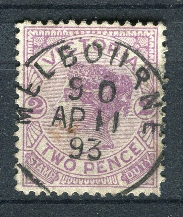 AUSTRALIA; Victoria 1890s classic QV issue used 2d. value fair Postmark