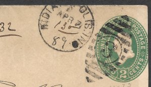 Doyle's_Stamps: 1889 Indianapolis Spec Delivery Cover, Scott #E1, Postal History