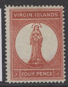 VIRGIN ISLANDS SG35 1887 4d CHESTNUT MTD MINT