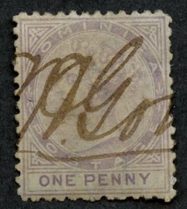 Dominica, #1, Used.  Perf. 12.5, Wmk. 1.  2017 SCV $55.00