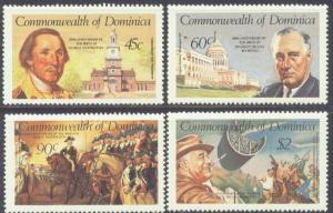 DOMINICA  763-66 MNH 1982 WASHINGTON, LINCOLN